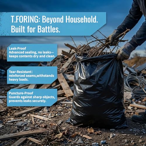 20-30 Gallon Trash Bags Black - 1.28 Mil Thick,30" x 35" Large Garbage Bags 100 Count，20+ Gallon Heavy Duty Trash Can Liners Unscented for Kitchen Home Office Commercial Outdoor