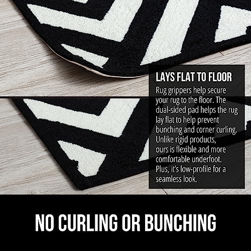 GORILLA GRIP Rug Gripper Pads Keep Area Rugs Corners from Curling, Reusable Double-Sided Stickers Holds Down Carpet in Place, Grips on Tile and Hardwood Floors Helps Prevent Sliding, Home Décor, 8 Pcs