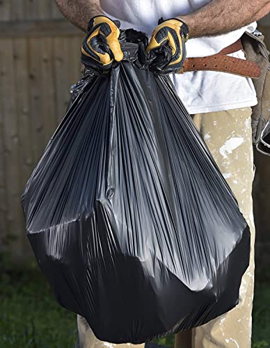 Commander 42 Gallon 2.5 MIL Black Heavy Duty Garbage Trash Bags - 32" x 46" - Pack of 20 - For Contractor, Industrial, Institutional, & Commercial