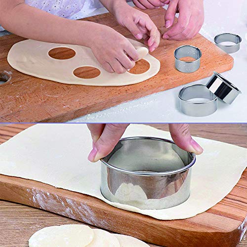 12 Pieces Round Cookie Biscuit Cutter Set,Graduated Circle Pastry Cutters,18/8 Stainless Steel Cookie Cutters and Donut Cutter Ring Molds