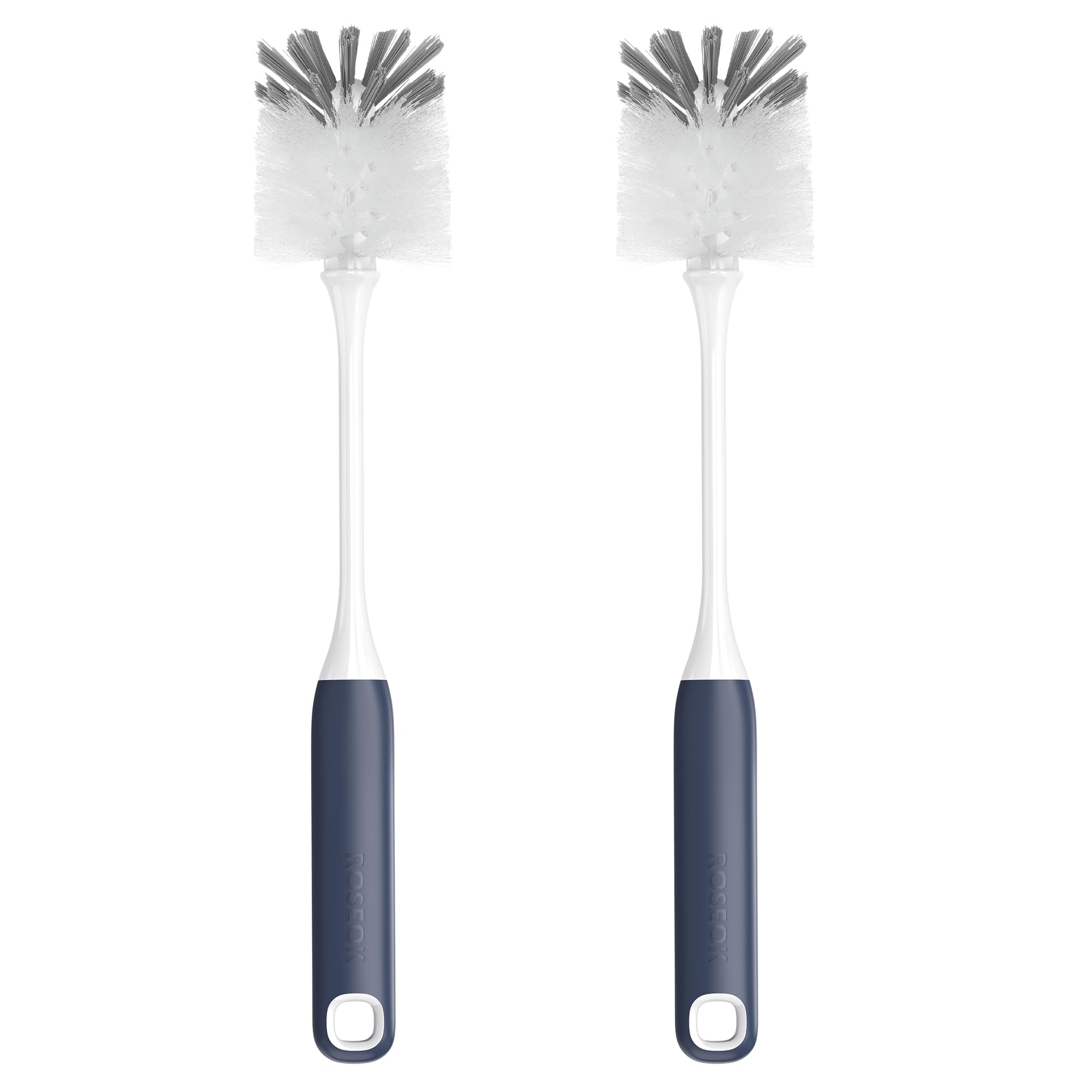 Long Handle Water Bottle Brush,Flexible Bottle Brush for Cleaning Milkshake Cup,Sports Bottle,Navy Blue,2 Pack
