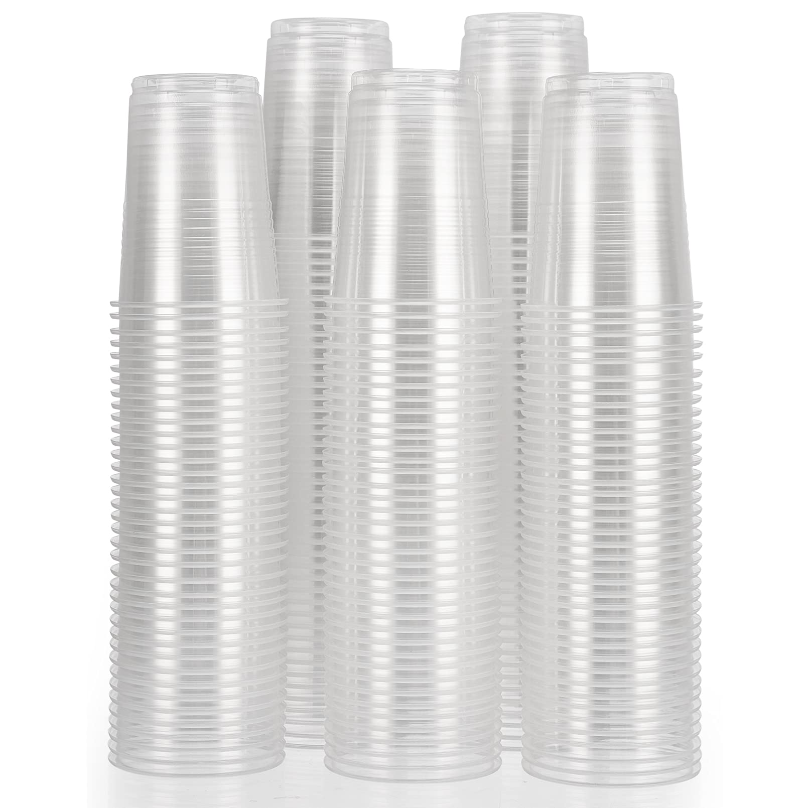 Clear Plastic Party Cups - 100 Pack, 8 Oz Each