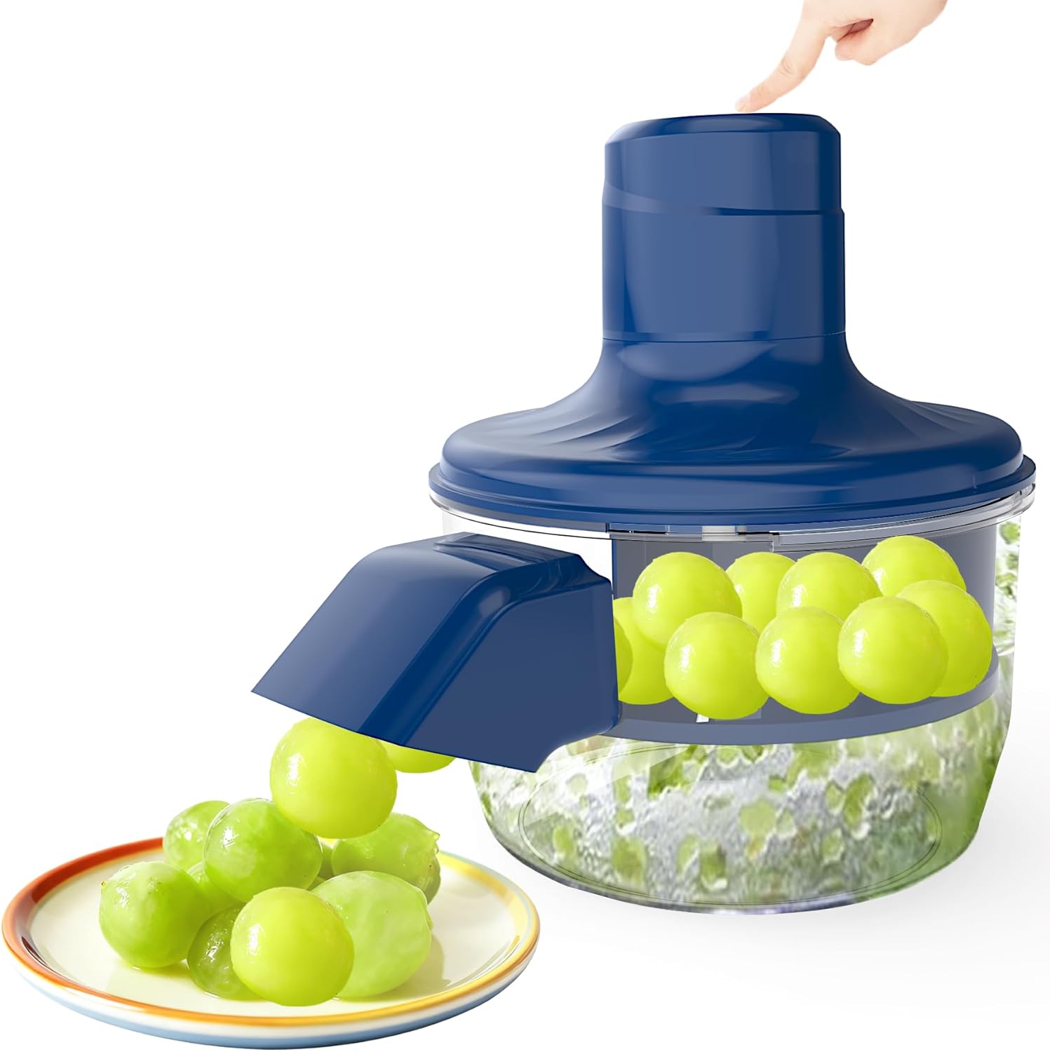 Automatic Grape Peeler Machine,Electric Peeling Machine for Grape,Automatic Garlic & Cherry Tomato Peeler Skin Remover Tool for Small Fruits,Efficient Peeling Kitchen Gadget for Home Use (Blue)