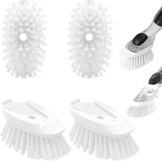 Dish Brush Refill, 4 Pack Dish Brush Replacement Head for OXO Dish Brush, Brush Dispenser Refill Fits Soap Dispensing Handle