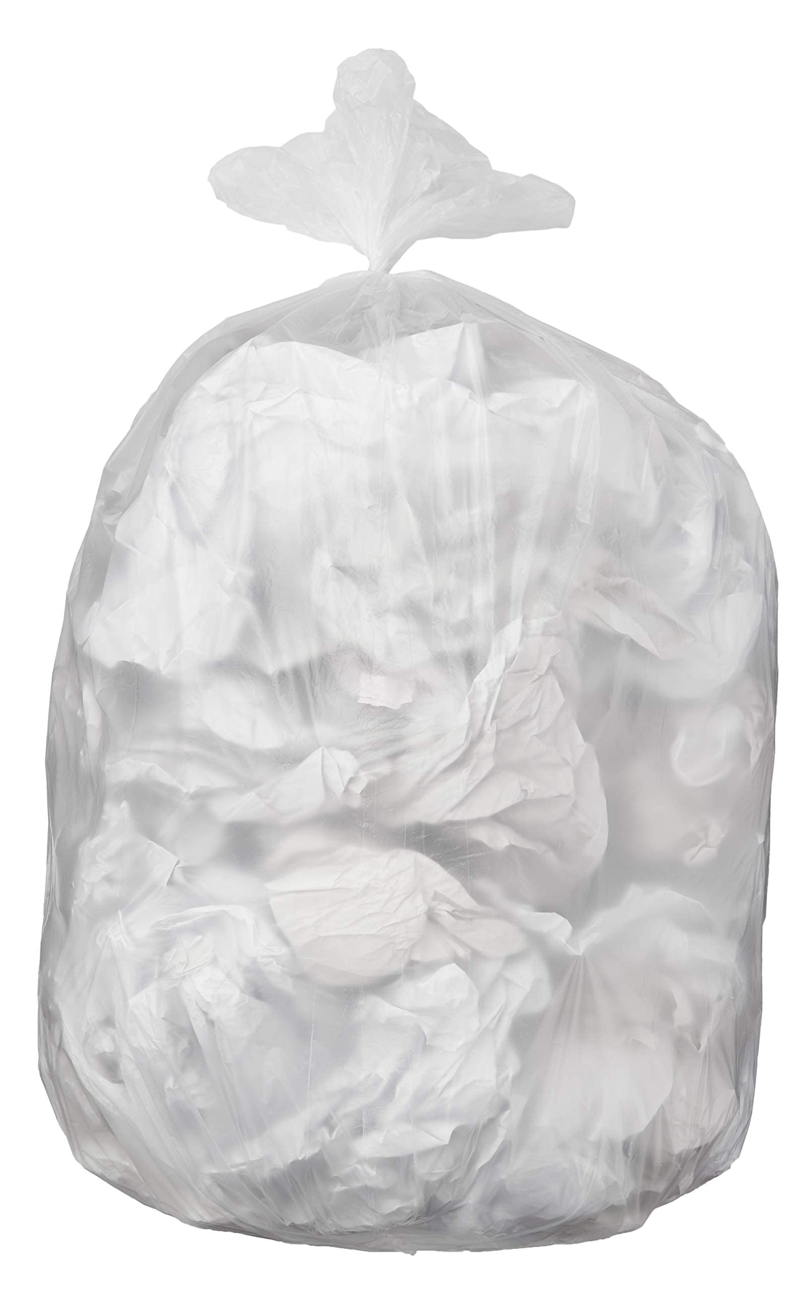 Basics 55 Gallon Trash Bags, Heavy-Duty Construction, Leak Resistant, Unscented, Clear, 50 Count (Previously Commercial brand)