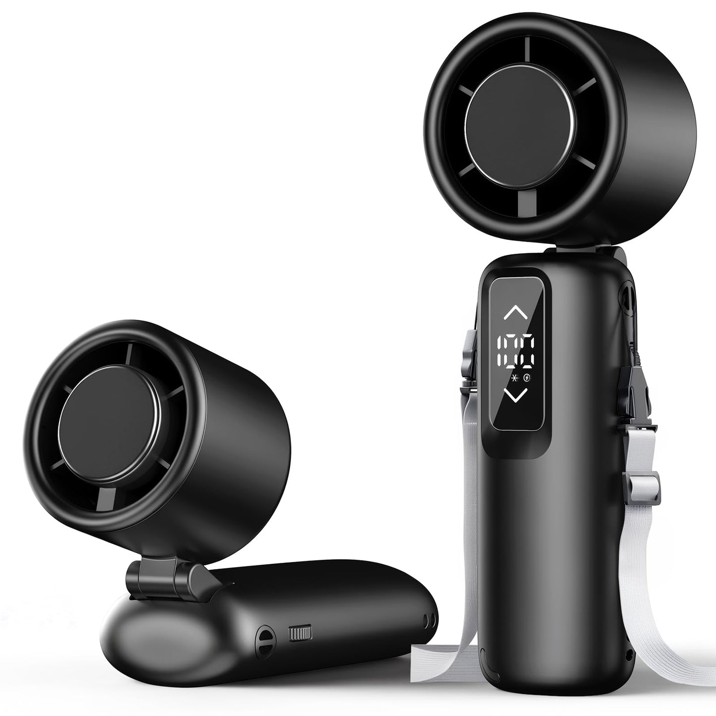 Portable Handheld Turbo Fan, 1-100 Gear Wind, Battery Operated, Up to 23 Working Hours, 3 IN 1 Personal Fan with Air Turbo Tech, Cooling Essentials for Indoor/Outdoor