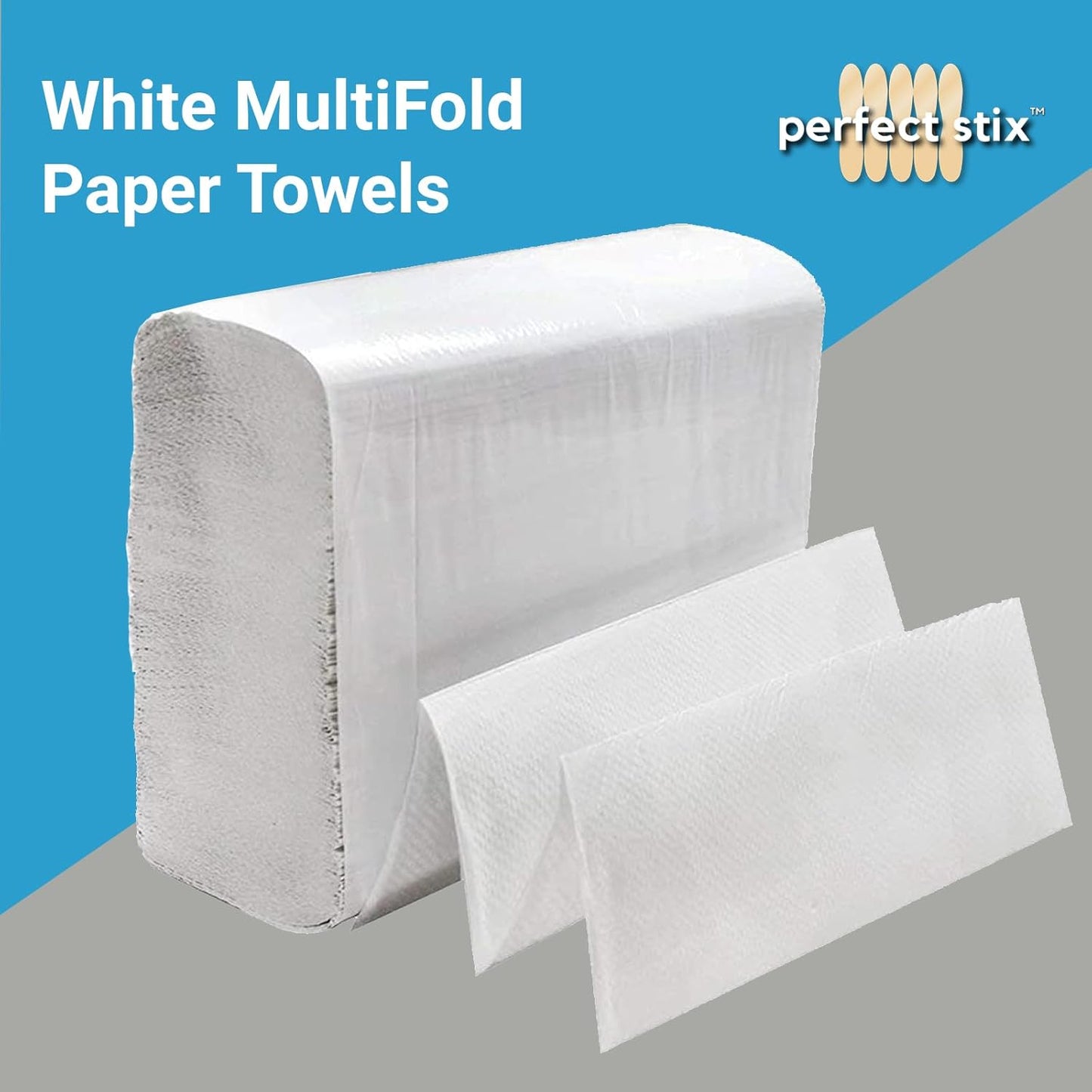 Perfect Stix Perfect Stix- White MultiFold Paper Towels- Pack of 2-250ct. Total 500 Towels