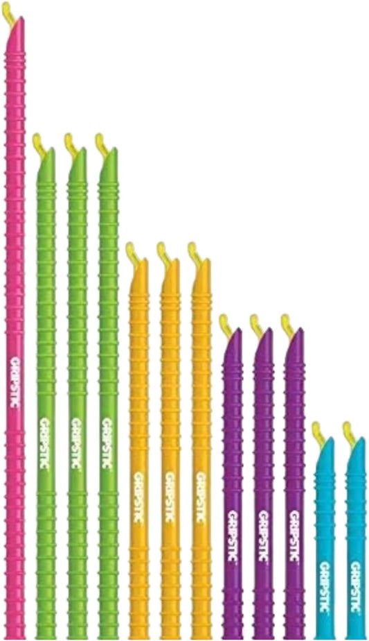 GripStic Bag Clips. 12pc Durable Food Clip Set For Kitchen Storage. Reusable Chip Bag Clips. Color Coded Bag Closure Sticks Provide Air Tight Seal. Chip Clips Reinvented.