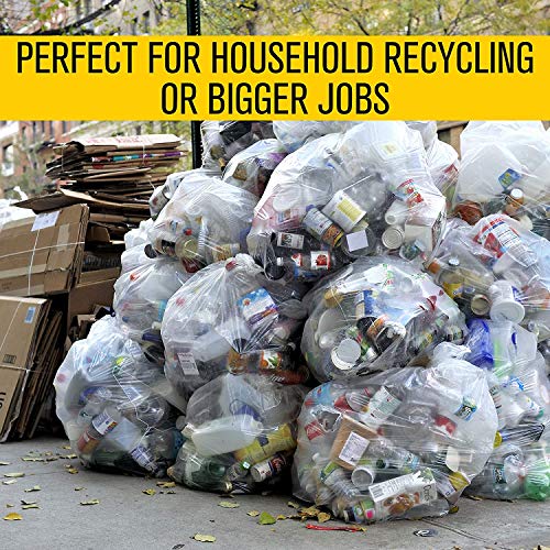 Ultrasac - Recycling Bag, 45 Gallon, 1.1 Mil, 40"x46", Clear, 100 Count w/Ties
