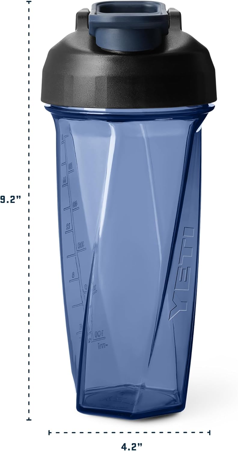 YETI Yonder Helimix Vortex Blender Shaker Bottle Holds up to 27oz | No Blending Ball or Whisk | USA Made | Portable Pre Workout Whey Protein Drink Shaker Cup | Dishwasher Safe, Charcoal