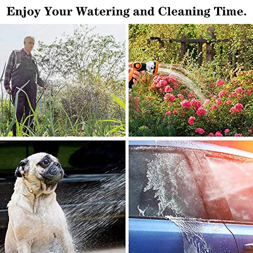 Garden Hose Spray Nozzle,10 Hose Metal Duty Watering Patterns Thumb Control On Off Valve, High Pressure Nozzle Sprayer for Plants, Car Wash,Cleaning,Showering Pets