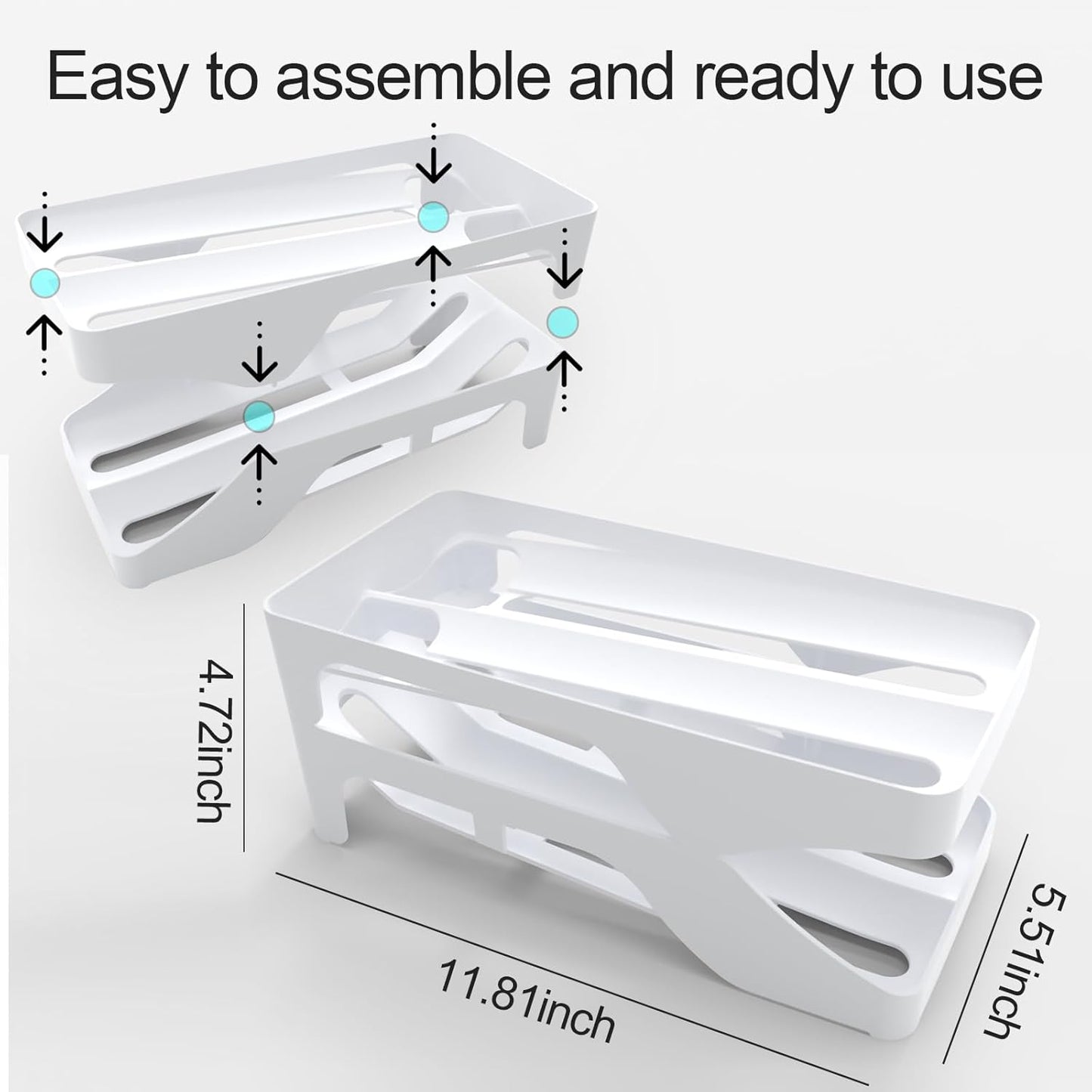 Egg dispenser for refrigerator, Automatic rolling egg holder for fridge, Space saving, Holds 28 Eggs, For kitchen,cabinets,table,refrigerator
