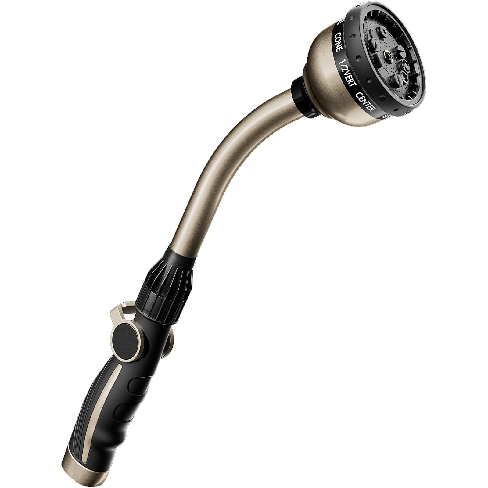 RESTMO Watering Wand Heavy Duty, Metal Garden Hose Wand with 10 Spray Patterns, 15-Inch Long Hose Nozzle Sprayer with Thumb Flow Control, Ideal to Water Hanging Baskets and Shrubs