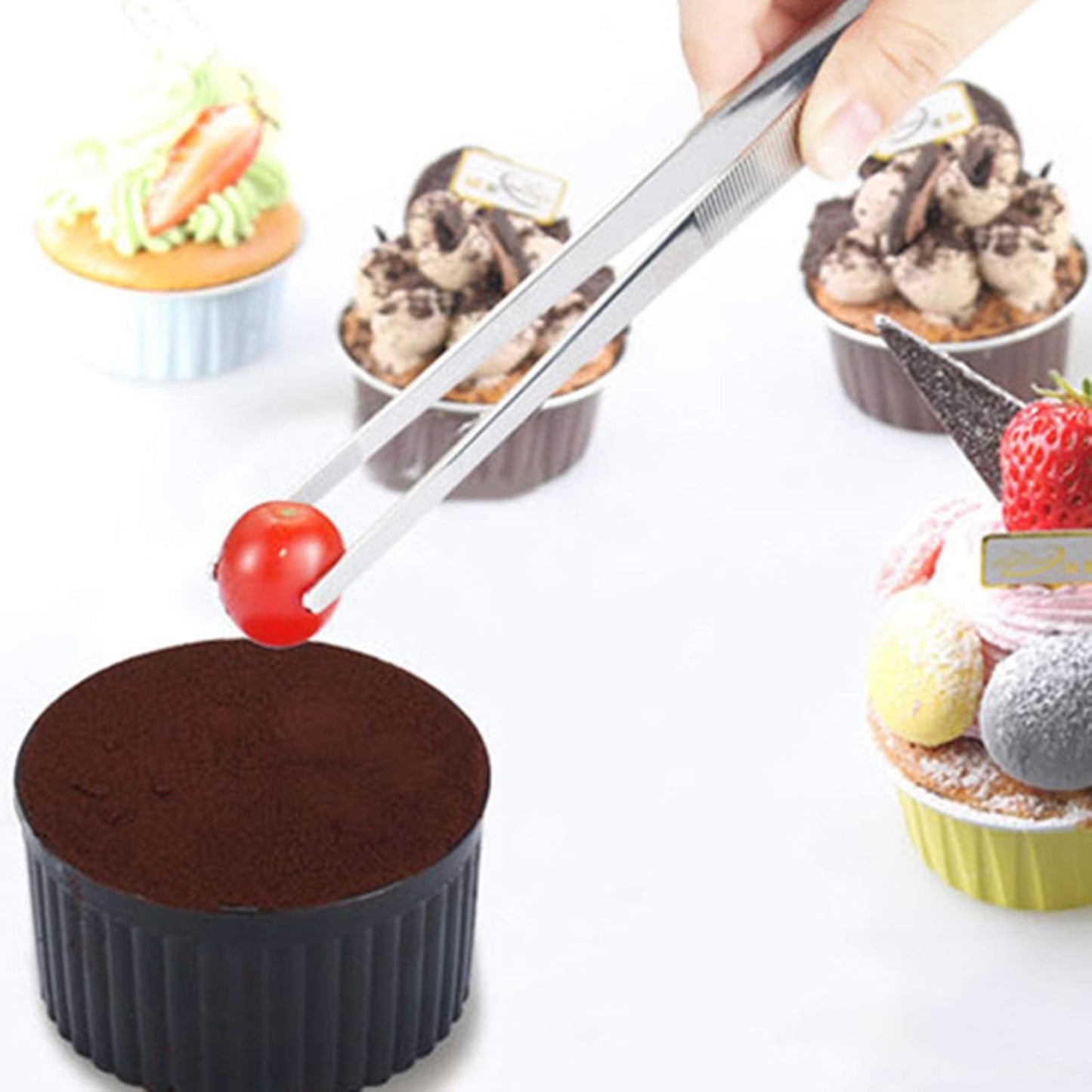 2 Pcs 12-Inch Fine Tweezer Tongs,Extra-Long Stainless Steel Tweezers Tongs