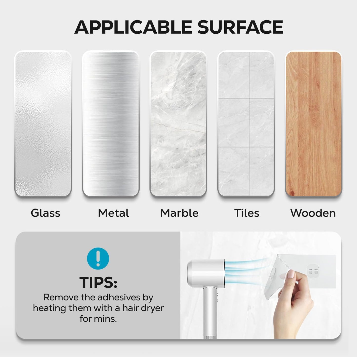 Nieifi Bar Soap Holder for Shower Wall with 4 Hooks, Stainless Steel Adhesive Soap Dish for Bathroom, Silver