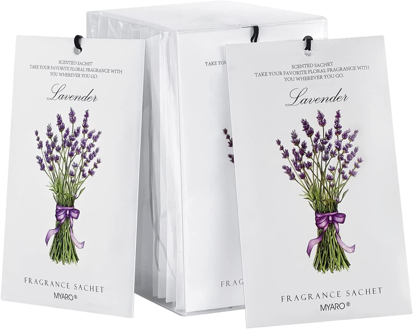 MYARO 12 Pack Lavender Scented Sachets | Odor Eliminator & Air Freshener for Drawer, Closet, Car, Shoes, Gym Bag, Suitcase | Home Fragrance Gift Set