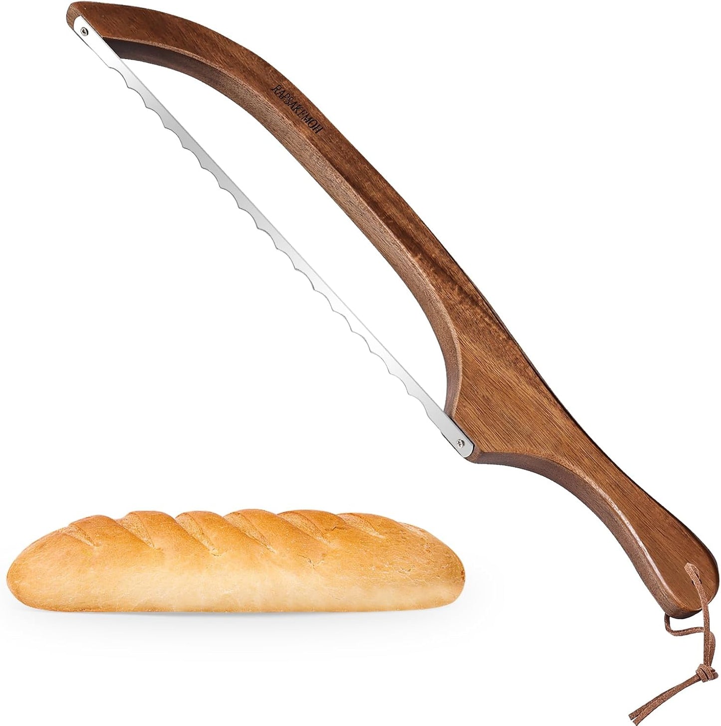 Bread Knife for Homemade Bread,Sourdough bread knife,15.7" Bread slicer for Homemade Bread, Baguettes and More Cuts Thin,Bow Design Easy to Cutting Even Slices