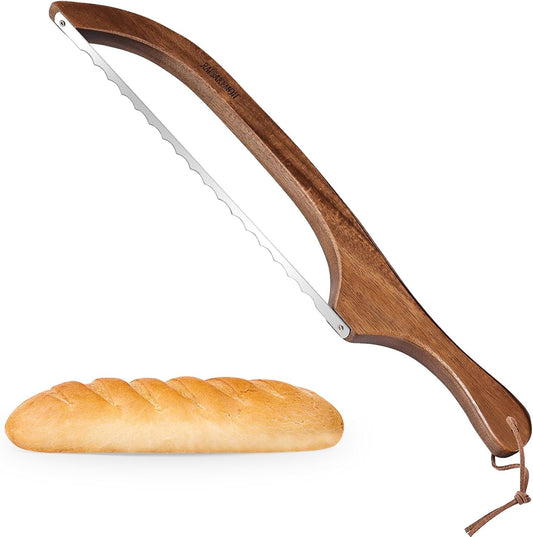 Bread Knife for Homemade Bread,Sourdough bread knife,15.7" Bread slicer for Homemade Bread, Baguettes and More Cuts Thin,Bow Design Easy to Cutting Even Slices