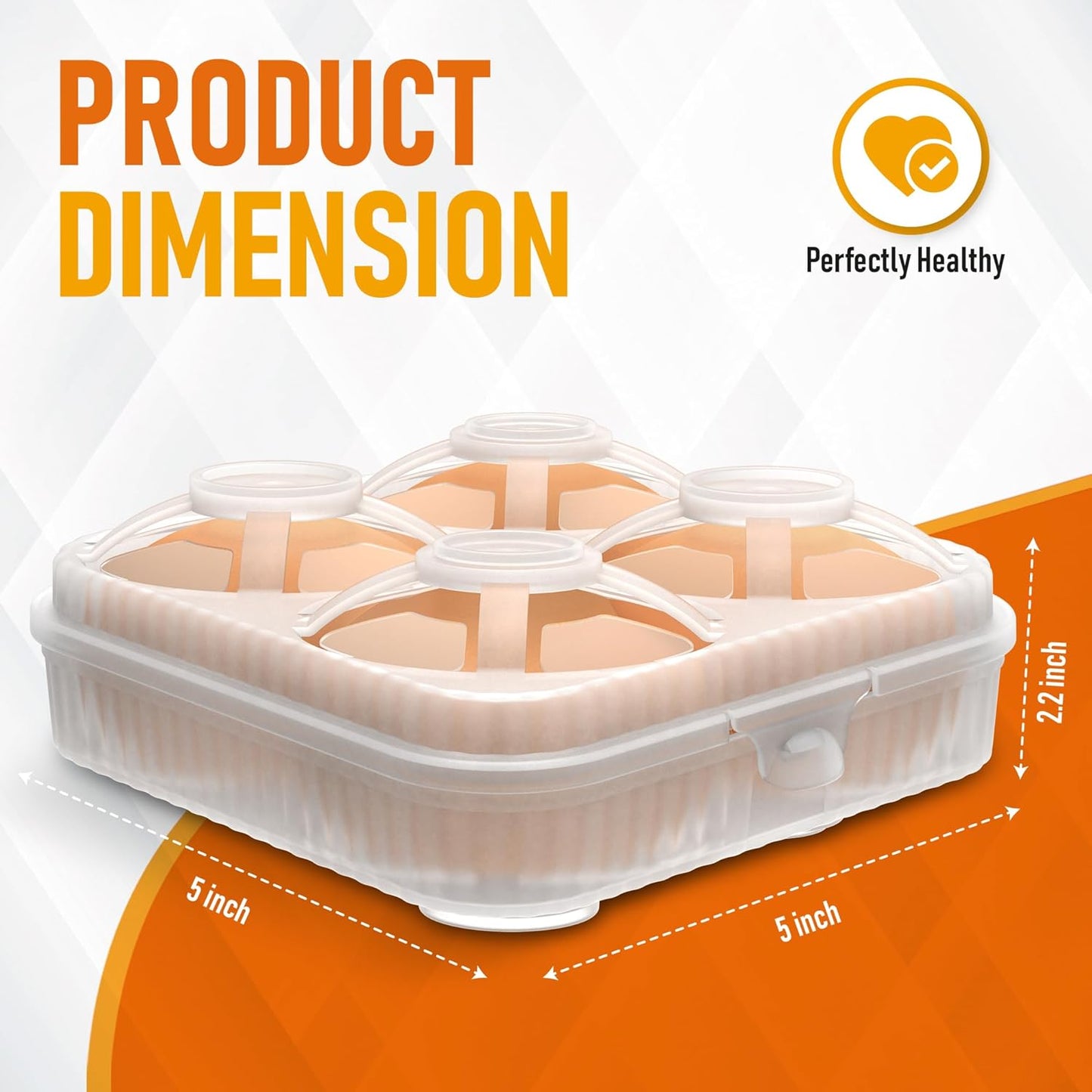 ZPU Egg Holder Camping, 1Pcs 4 Grid Egg Container, Plastic Egg Carrier for Camping Picnic Travel Outdoor Refrigerator Kitchen, Clear White