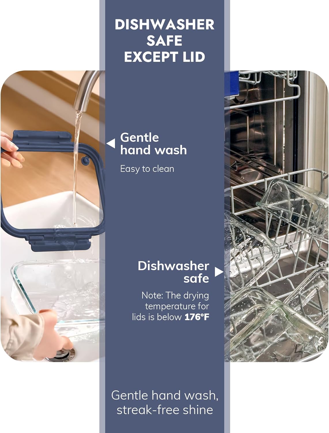 10-Pack Glass Food Storage Containers with Tempered Lids – Borosilicate, Airtight, Oven-Safe (-4°F~950°F), BPA-Free, 4.4 & 1.6 Cup, Leak-Proof, Dishwasher Safe (Blue)