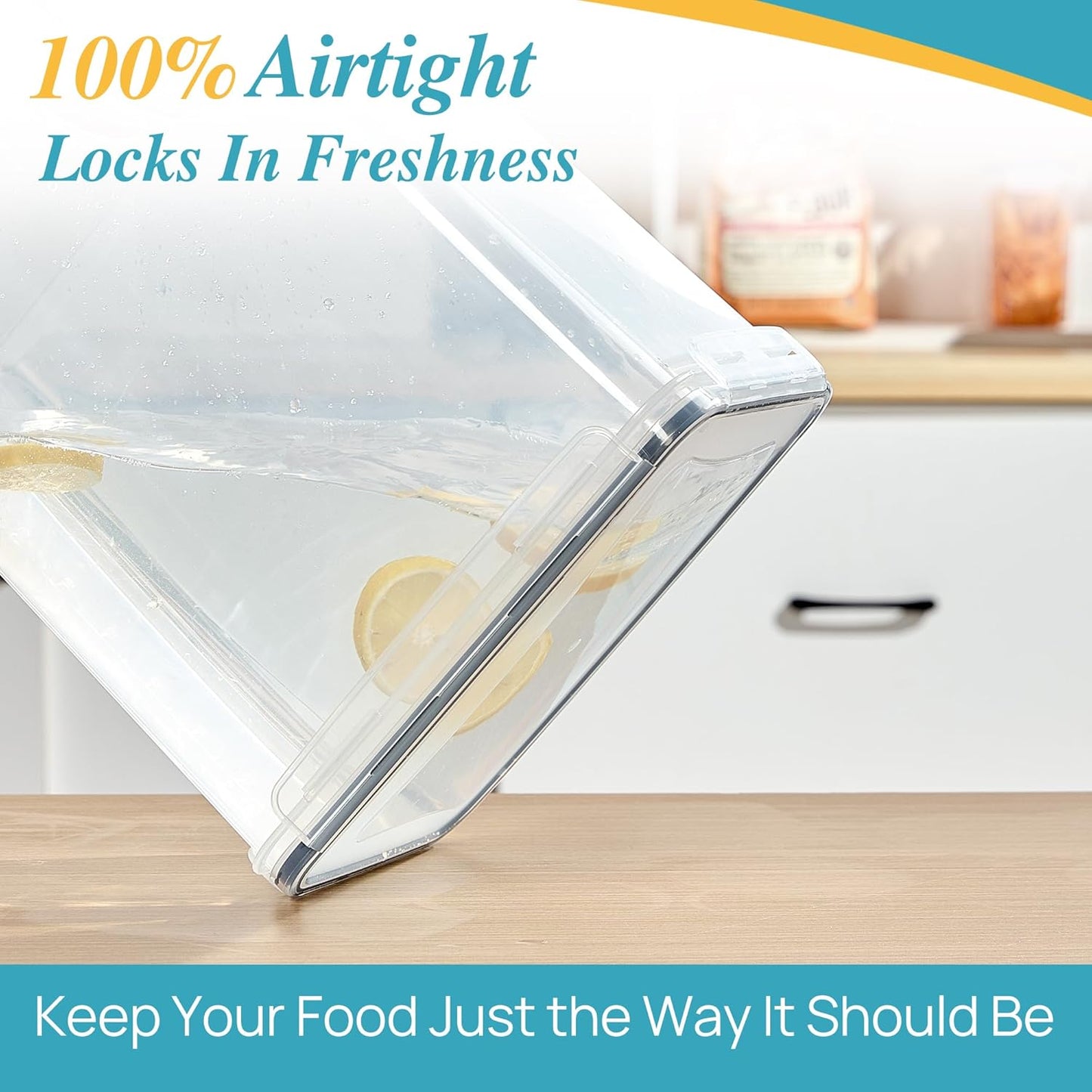 Vtopmart 9.5L 2 Pack Extra Large Flour Sugar Storage Containers for 25lbs flour, Airtight Kitchen Pantry Organization Canisters with Lids for Bulk food, Rice, Baking Supplies, BPA Free, Black