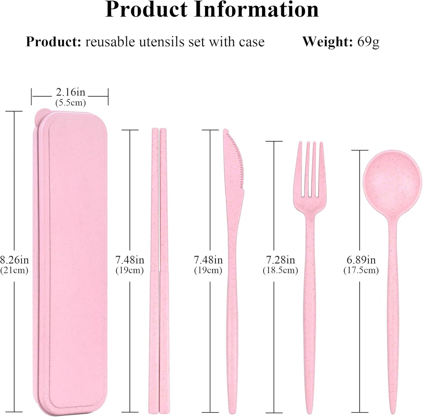 4 Sets Travel Utensils with Case, Cutlery Set Chopsticks Fork Spoon Knife with Case, Reusable Plastic Utensils Sets for Lunch Box Accessories,Portable Lunch Box Utensils Set for Daily Use