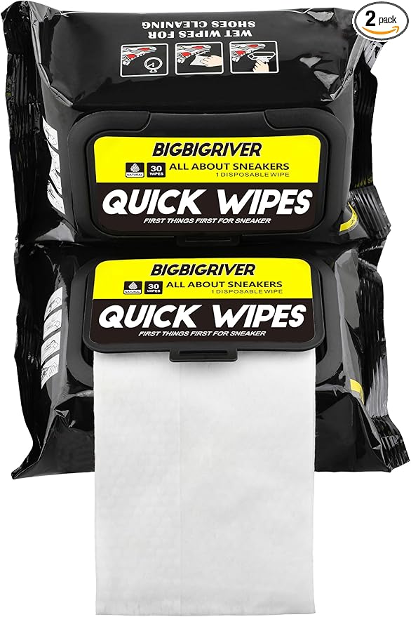 Shoe wipes 2 Pack 60 Pcs Sneaker Wipes Cleaner Quick Wipes Travel Portable Removes Dirt, Stains
