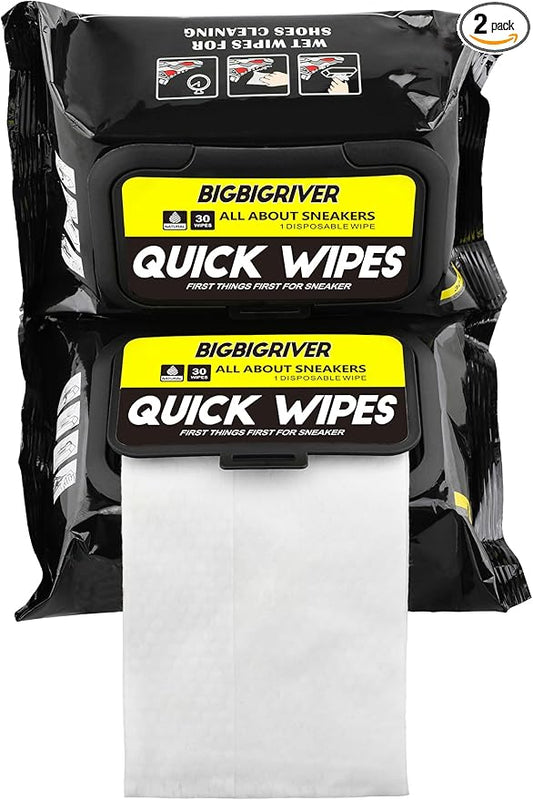 Shoe wipes 2 Pack 60 Pcs Sneaker Wipes Cleaner Quick Wipes Travel Portable Removes Dirt, Stains