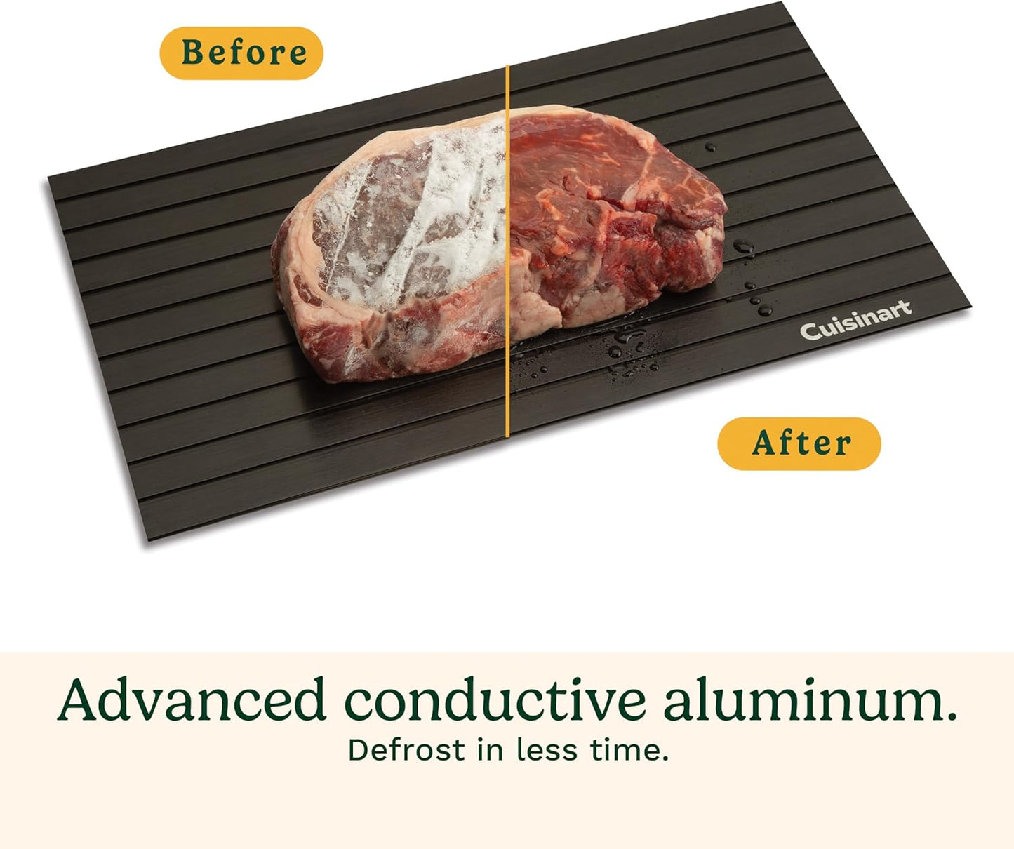 Cuisinart BBQ Defrosting Tray, Conductive Aluminum Rapid Thaw Plate for Frozen Meat, Quick Defrosting Tool that Preserves Natural Flavors, Non Stick Easy to Clean Kitchen Gadget & Grilling Accessories