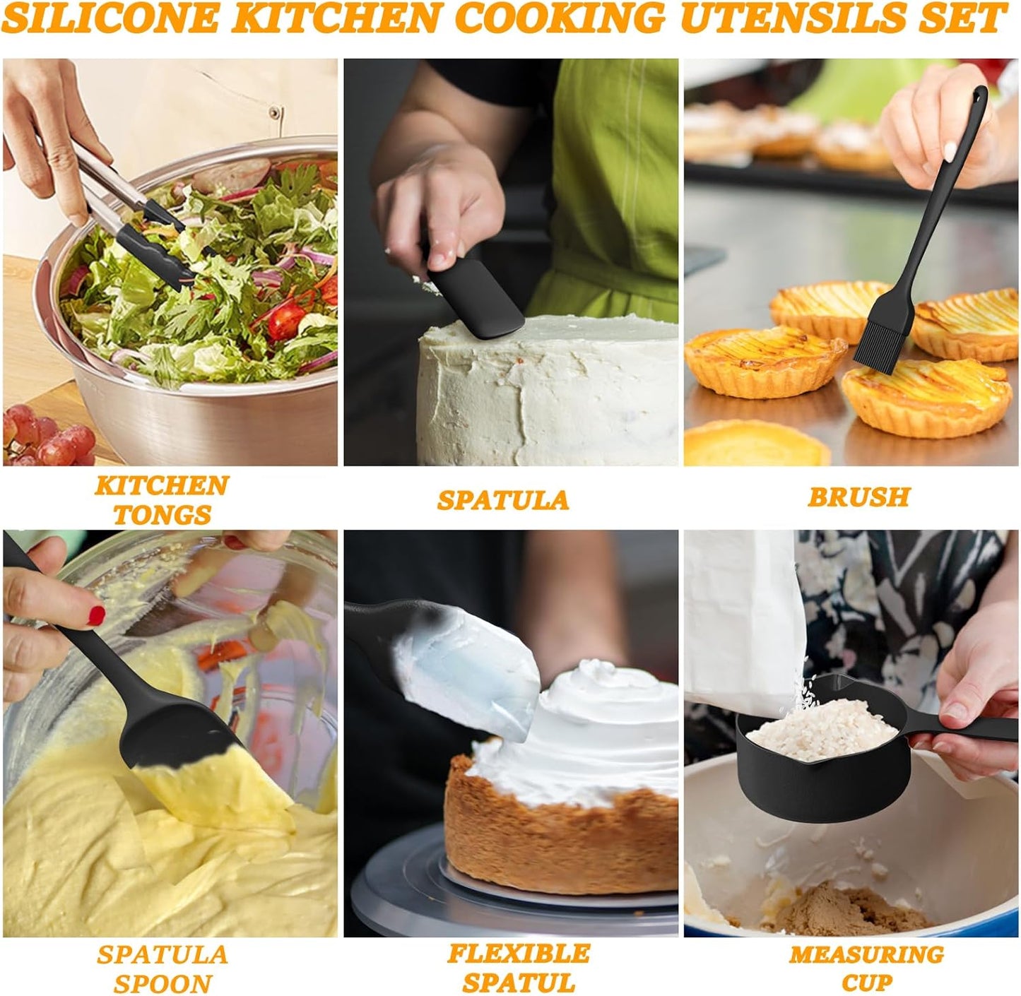 Umite Chef Mixing Bowls with Airtight Lids, 26Pcs Stainless Steel Bowls Set, 3 Grater Attachments & Black Non-Slip Bottoms Size 7, 4, 2.5, 2.0,1.5, 1QT, Great for Mixing & Serving