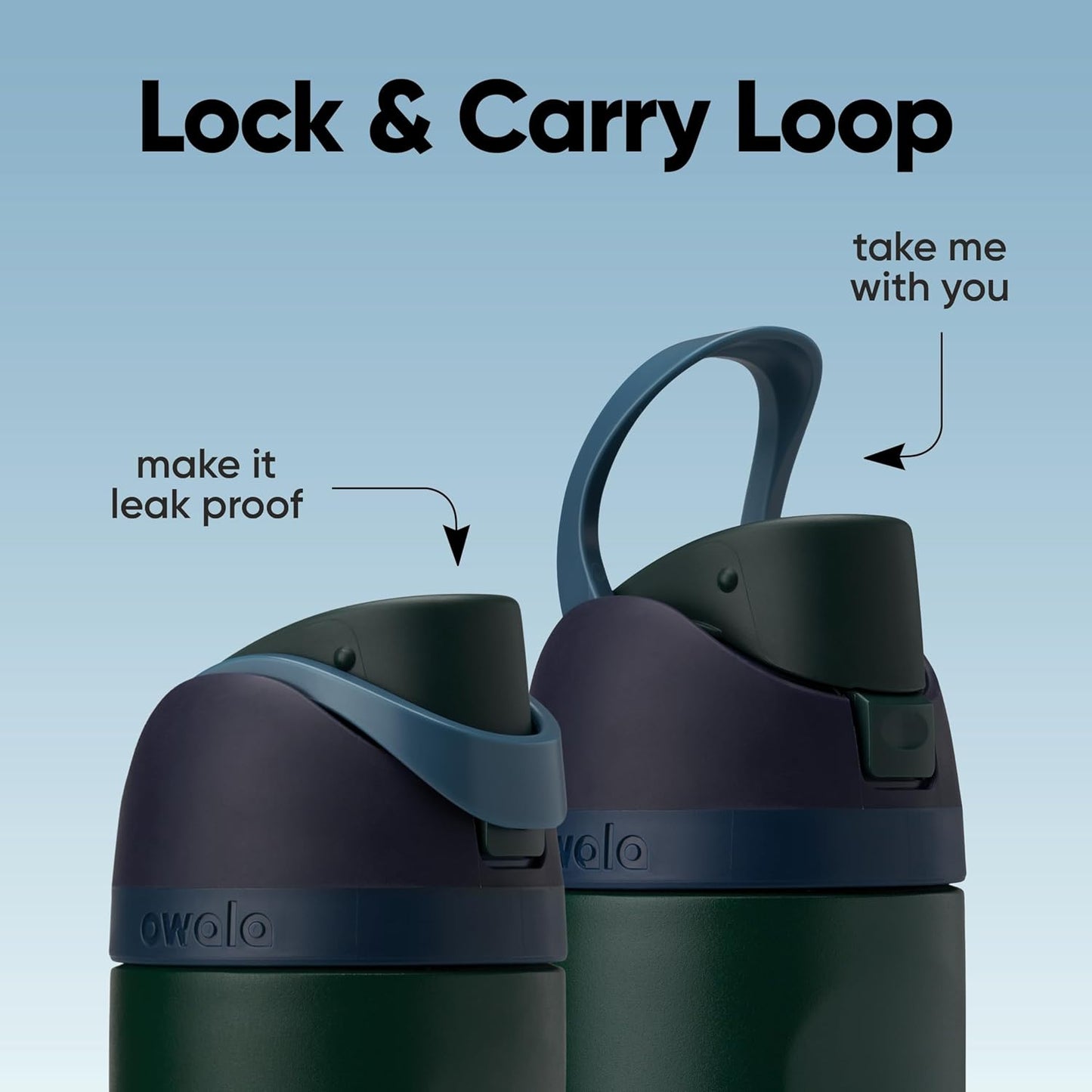 Owala FreeSip Insulated Stainless Steel Water Bottle with Straw, BPA-Free Sports Water Bottle, Great for Travel, 24 Oz, Lost Signal