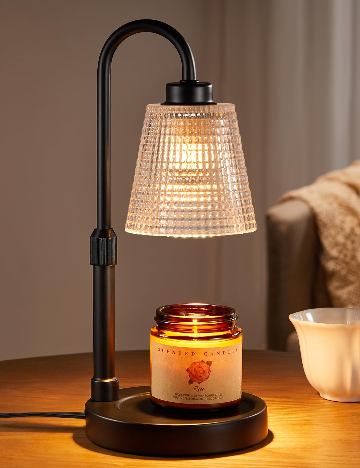 Innqoo Candle Warmer Lamp with Timer, Dimmable Candle Warmer for Jar Candles, Height Adjustable Wax Melts Warmer, Birthday Gifts for Women Mom, House Warming Gifts New Home Decor