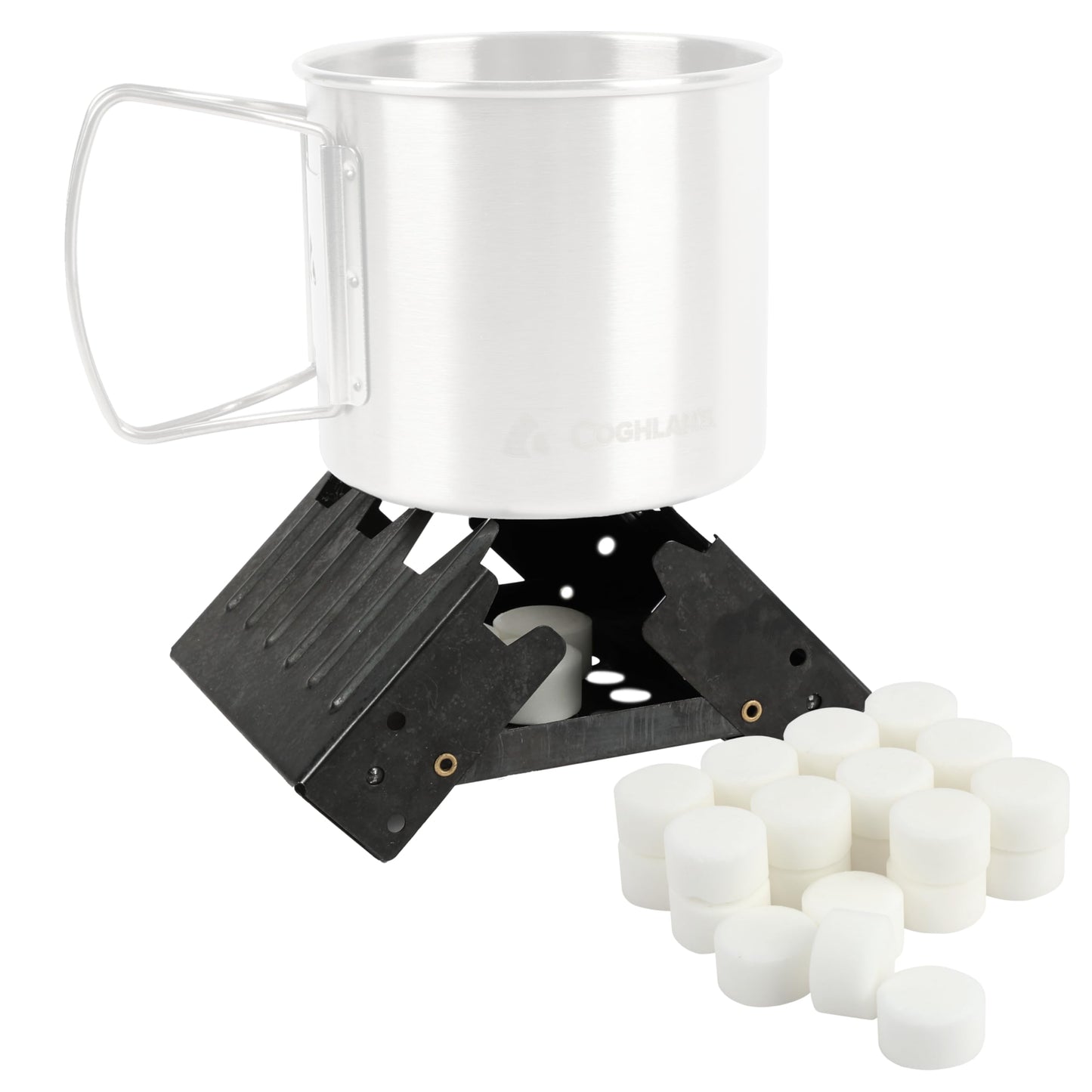 Coghlan's Emergency Stove - Lightweight, Portable Camping Stove for Backpacking, Survival, and Outdoor Cooking - Foldable Design with 24 Fuel Tablets Included (Compact for Travel and Storage)