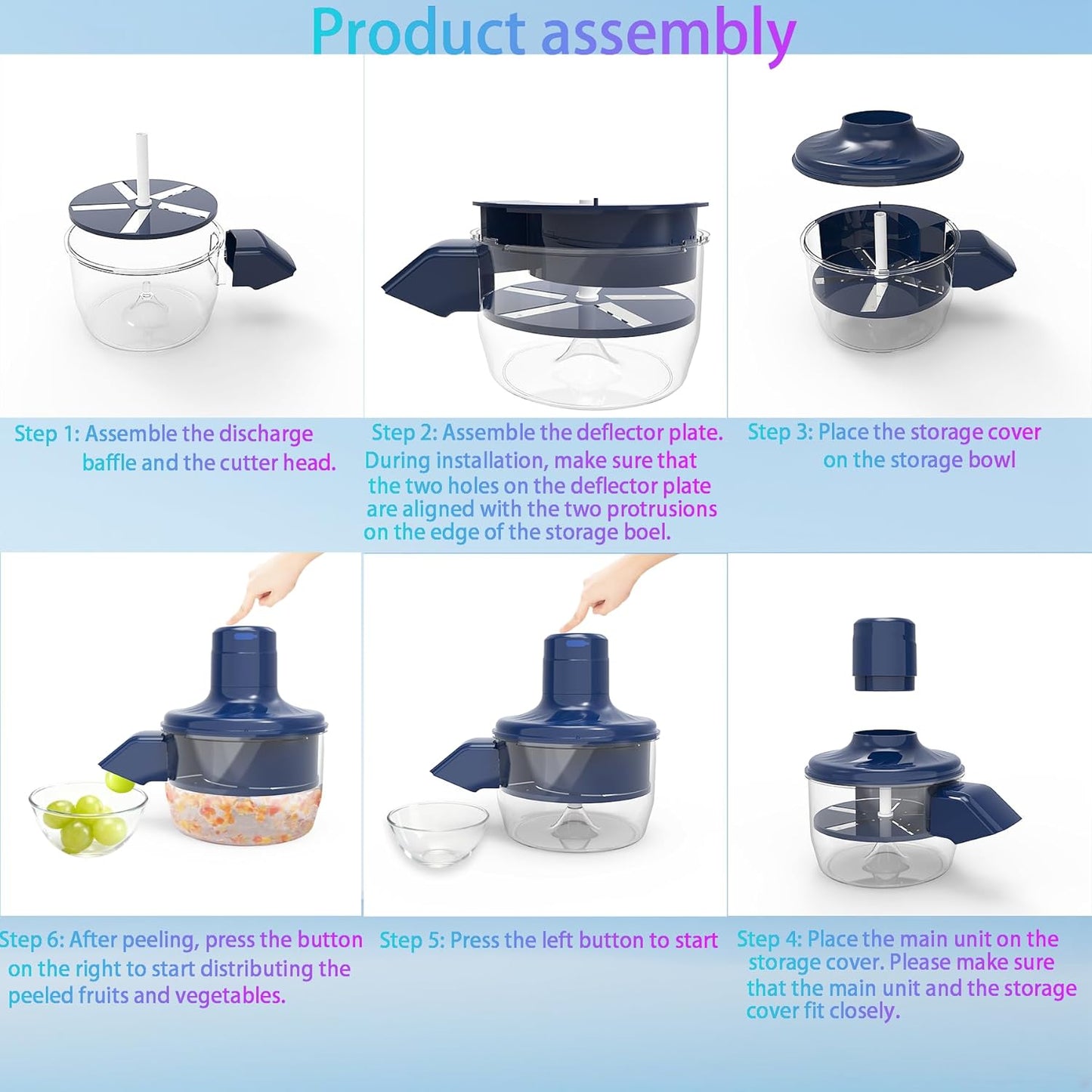 Automatic Grape Peeler Machine,Electric Peeling Machine for Grape,Automatic Garlic & Cherry Tomato Peeler Skin Remover Tool for Small Fruits,Efficient Peeling Kitchen Gadget for Home Use (Blue)