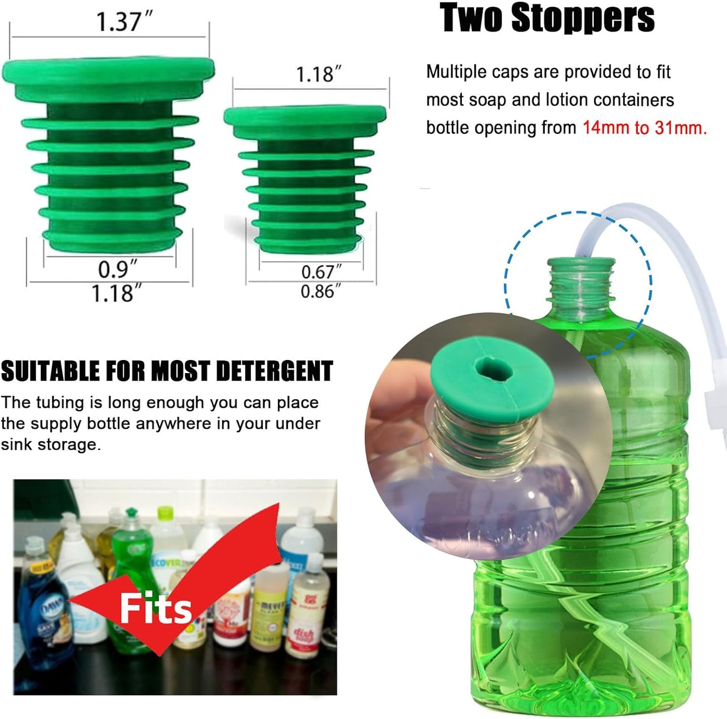 Sink Soap Dispenser Extension Tube Kit with Upgraded Check Valve, 47" Under Counter Soap Dispenser Tube for Kitchen Sink, Fit Most Soap Containers, Strong Suction, No More Tiny Bottle Daily Refills