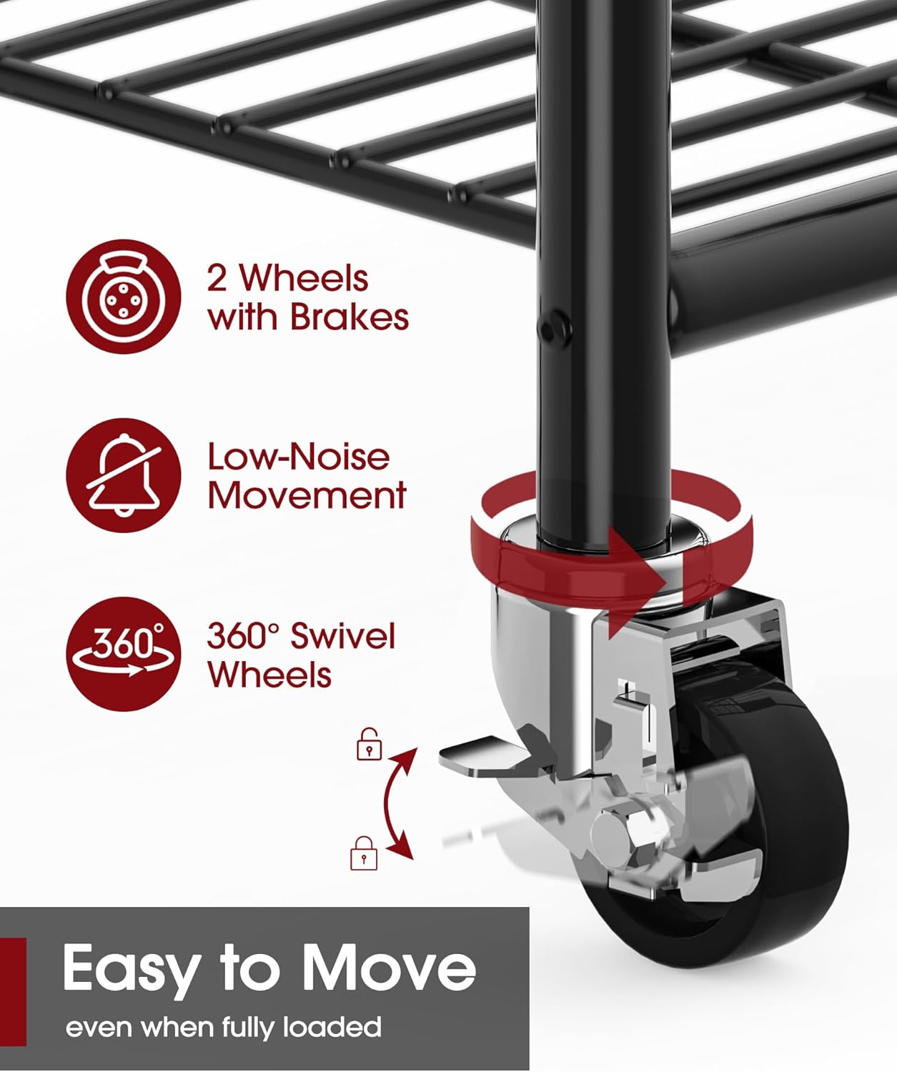 Clothes Rack - 33.0" x 12.2" x 79.5" Clothing Rack with Shelves & Wheels, Multi-Functional Wardrobe Closet with Hooks, Sturdy Metal Garment Rack for Bedroom, Laundry, Balcony (Black)