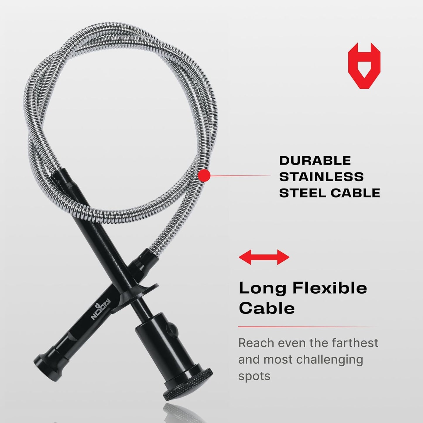 NoCry Magnetic Flexible Claw Grabber Pickup Tool with Bright LED Light - 27.7in Long Magnetic Pickup Tool, Retractable Claw Grabbing Tool, Magnetic Grabber Tool with 5lb Pull Strength Pick Up Tool