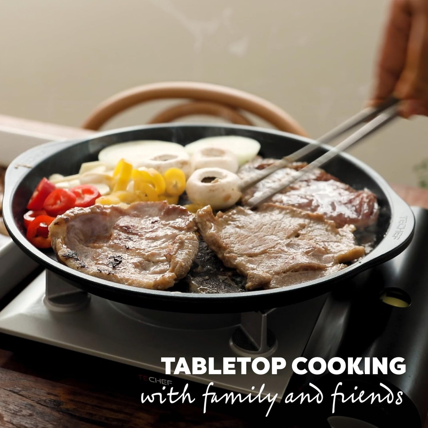 TECHEF - Korean BBQ Nonstick Grill Pan, KBBQ Grill Pan, PFOA-Free, Dishwasher Oven Safe, Made in Korea