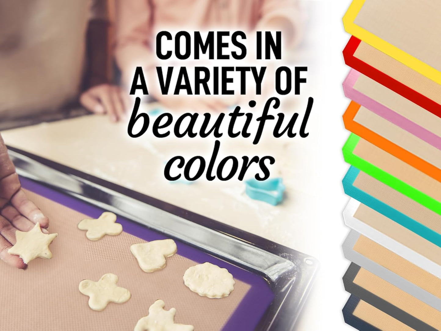 Zulay Kitchen Silicone Baking Mat Set – 2-Pack 16.5″ × 11.6″ Reusable Non-Stick Silicone Baking Sheets, Food-Safe, Heat-Resistant up to 250°F – Perfect for Cookies, Pastries & Oven Use (Dark Gray)