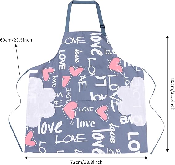 DILLMAN 2 Pack Floral Aprons with Pocket Blooming Womens Waterproof Adjustable Cooking Aprons Kitchen Gardening Salon