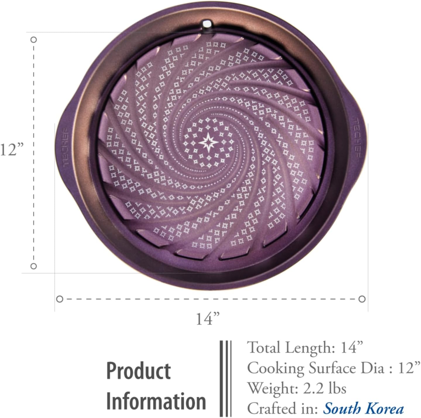 TECHEF - Korean BBQ Nonstick Grill Pan, KBBQ Grill Pan, PFOA-Free, Dishwasher Oven Safe, Made in Korea