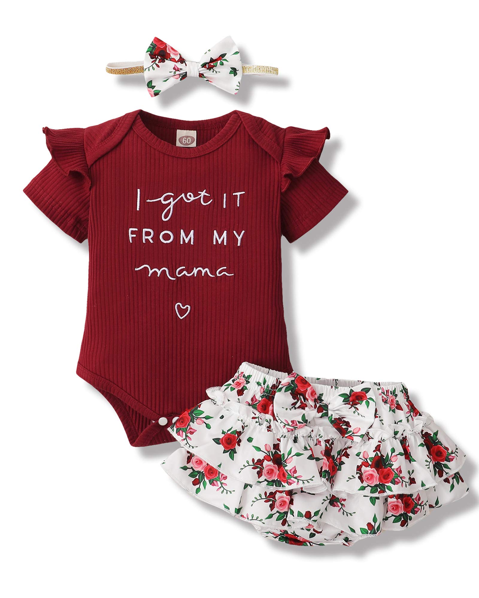 Mioglrie Newborn Infant Baby Girl Clothes Romper Shorts Set Floral Summer Outfits Cute Baby Clothes Girl