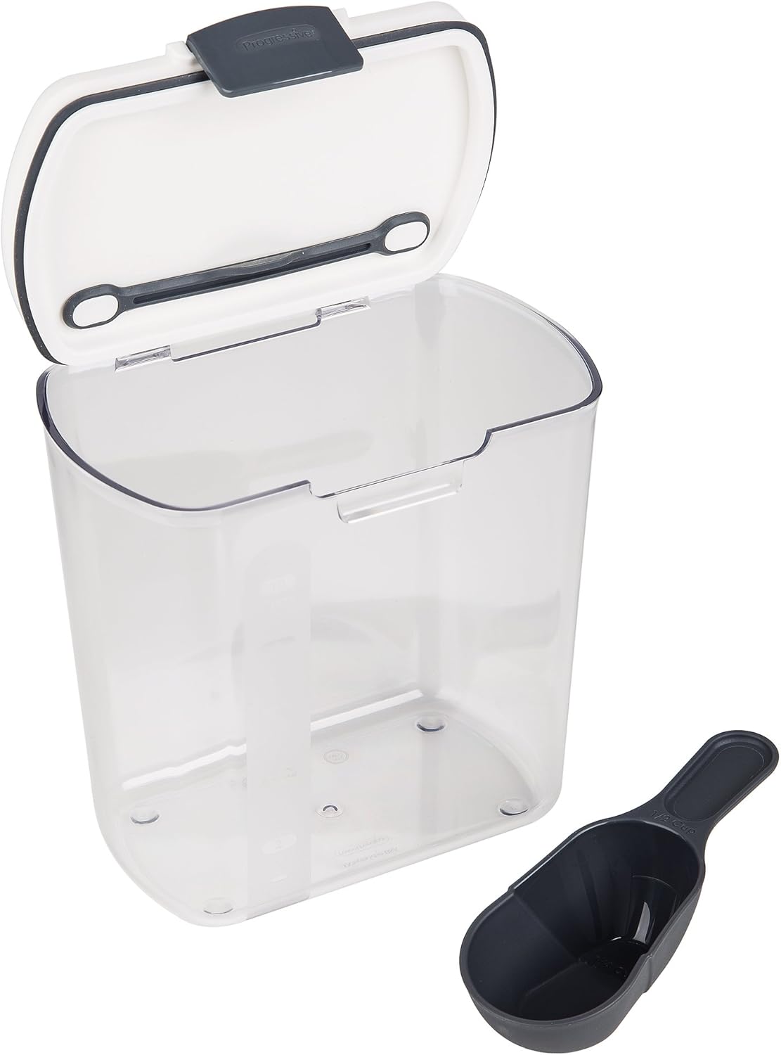 PrepWorks PKS-120 Plastic 2.5-Quart ProKeeper Grain Storage Container with Hinged Lid, 1 Piece, Clear and Black