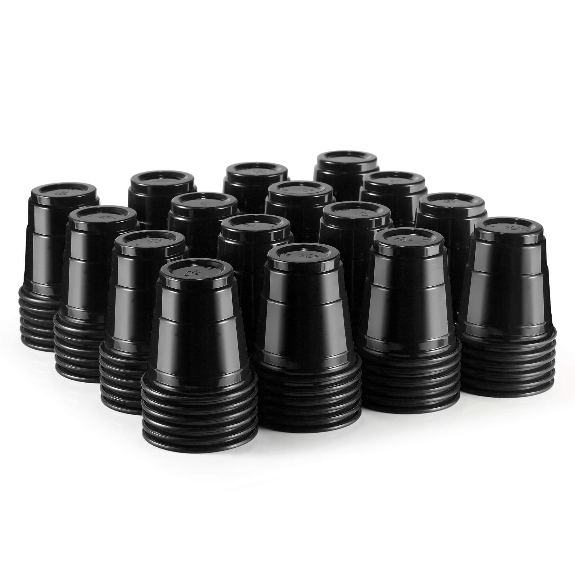 100ct 2oz Mini Black Shot Glasses, Disposable Small Plastic Cups for Parties, Weddings, Events – Bulk Pack
