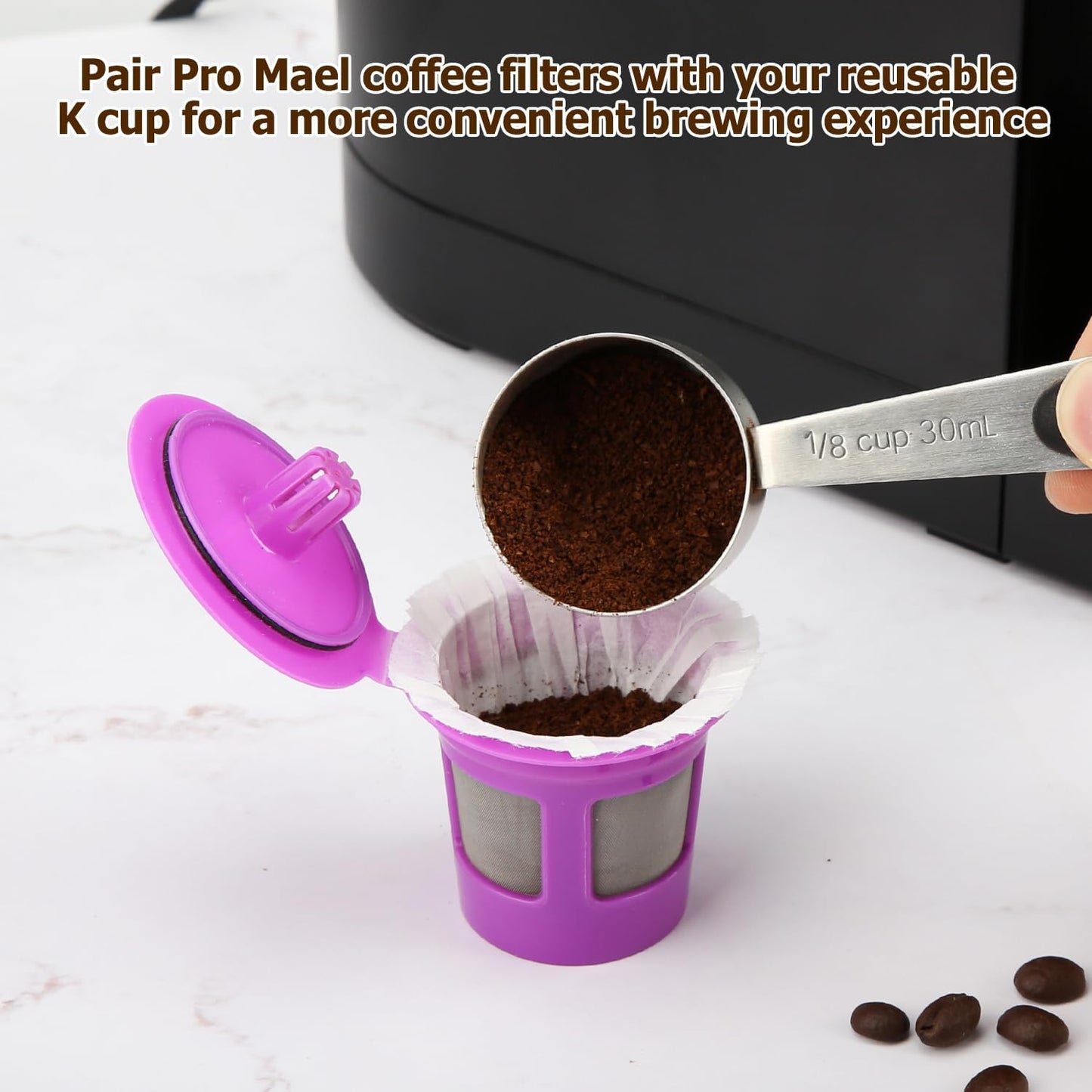 Pro Mael 360 Count Disposable K Cup Filters, Coffee Filter Paper for Keurig Brewers Single Serve 1.0 and 2.0, Use with Reusable K Cup Pods (White)