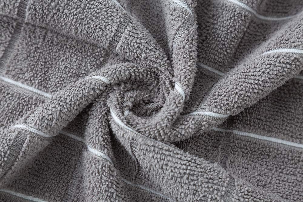 Microfiber Dish Towels - Soft, Super Absorbent and Lint Free Kitchen Towels - 8 Pack (Lattice Designed Gray Colors) - 26 x 18 Inch