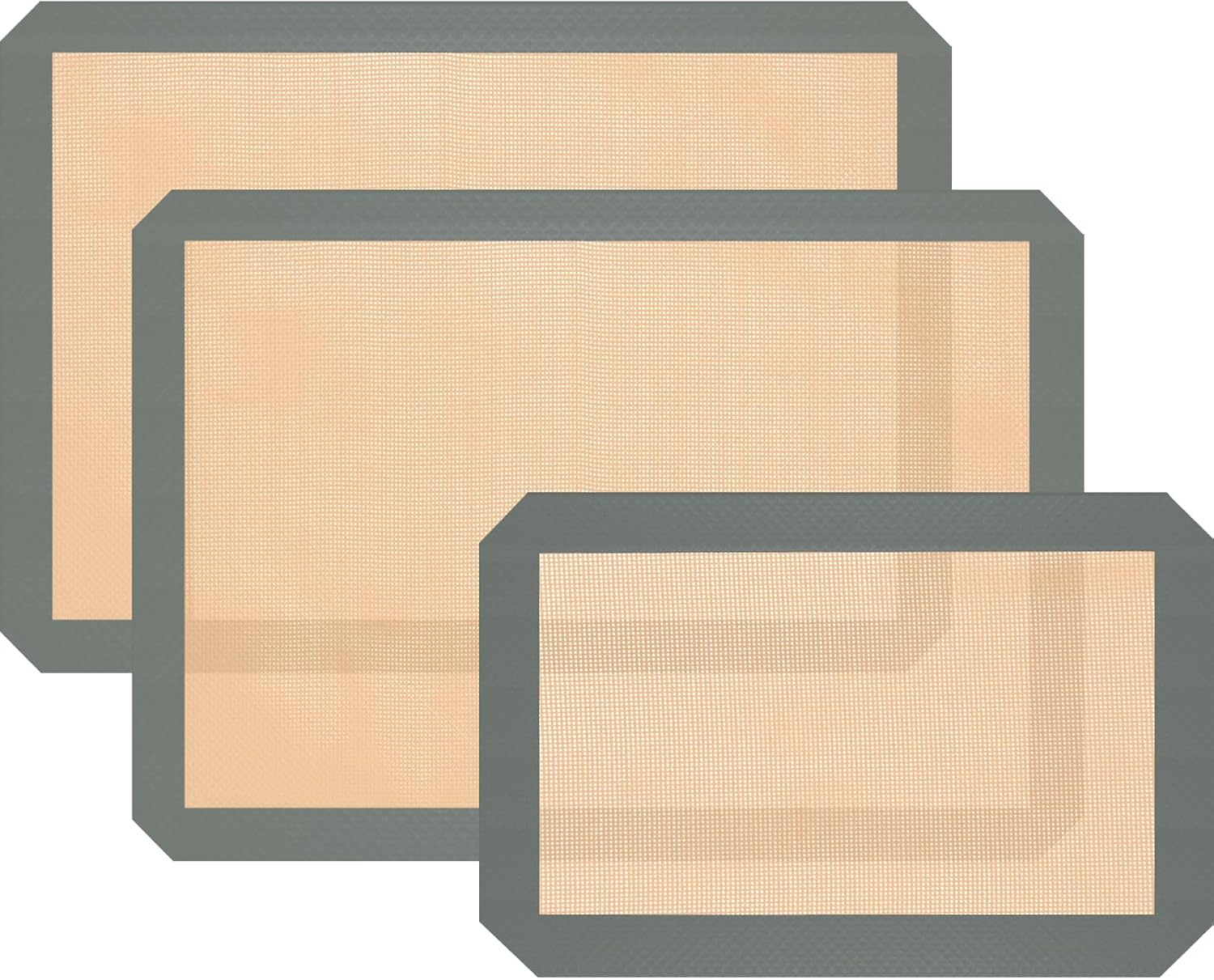 Silicone Baking Mat, 3 Pack Reusable Baking Sheet, Non-Stick ＆ Food Safe Silicone Mats for Baking for Making Cookies Macaroons Bread, Baking Supplies ＆ Accessories