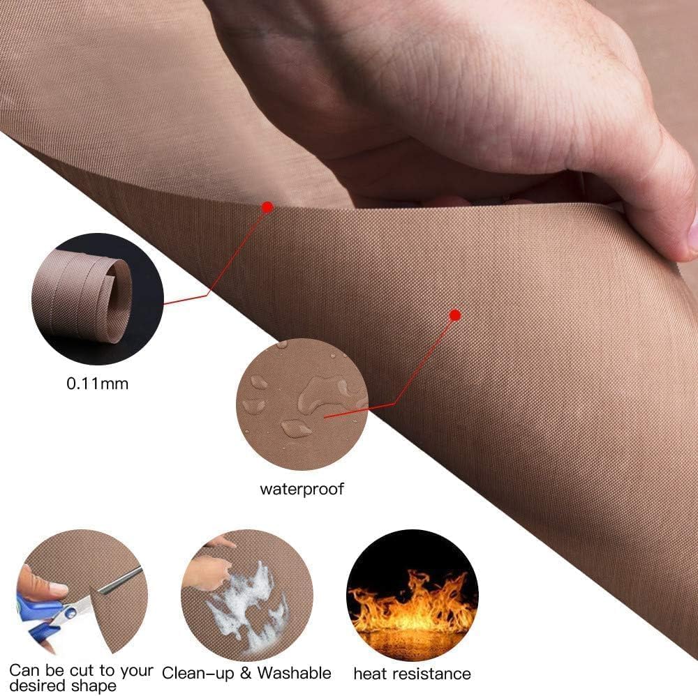 3 Pack PTFE Teflon Sheet for Heat Press Transfer Sheet Non Stick 16 x 20 Heat Transfer Paper Reusable Heat Resistant Craft Mat