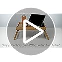 VERTORGAN 3 Pack Bamboo Bed Tray Table with Folding Legs,Breakfast Trays,Serving Tray,Laptop Tray for Working,Food Snack Tray for Bed and Sofa(Natural)