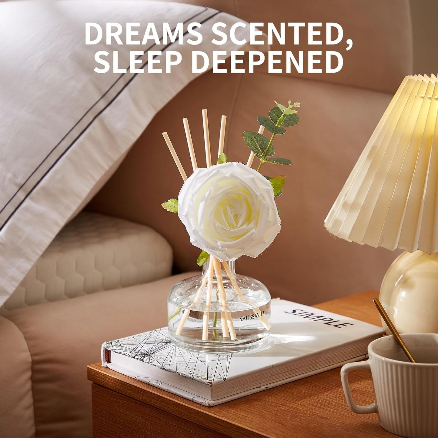 Reed Diffusers Set, 7.10 oz Flower Scented Diffuser with 7 Sticks, Long Lasting Home Fragrance for 120 Days, Perfect for Bathroom, Shelf Decor, Air Fresheners